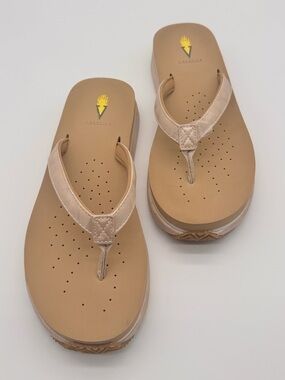 Volatile Beige Platform Thong Sandals
